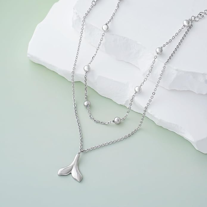 CHIC & ARTSY Womens Sterling Silver Created Opal Layered Anklet Bracelet Dainty Beaded Chain Adjustable 11" Best Friend Anklet