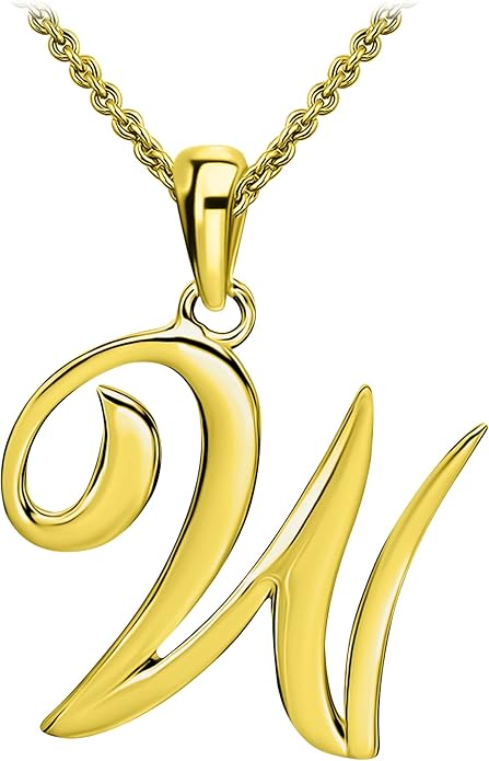 SEA OF ICE Letter Initial Necklace, Alphabet Letter Pendant Necklace, Sterling Silver, Gold, Rose Gold Necklace for Women, Elegant Initial Necklaces, Personalized Custom Women's Necklaces