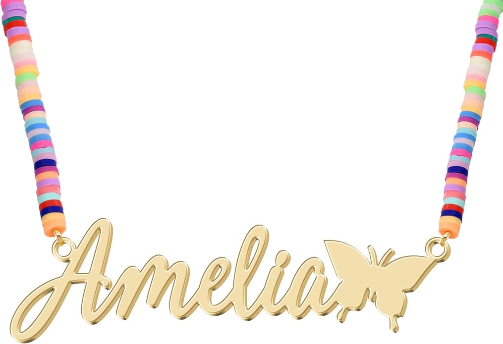 Personalized Name Necklace | Sterling Silver/Stainless Steel | 14 Fonts, 4 Colors, 5 Chains | Tarnish-Free, Handmade Gift for Women: Mom, Daughter, Sister | Ideal for Birthday, Mother's Day,Christmas