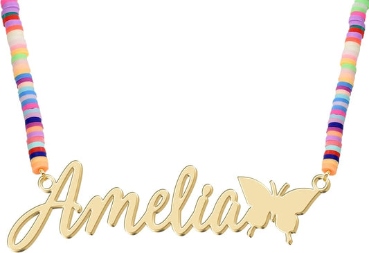 Personalized Name Necklace | Sterling Silver/Stainless Steel | 14 Fonts, 4 Colors, 5 Chains | Tarnish-Free, Handmade Gift for Women: Mom, Daughter, Sister | Ideal for Birthday, Mother's Day,Christmas