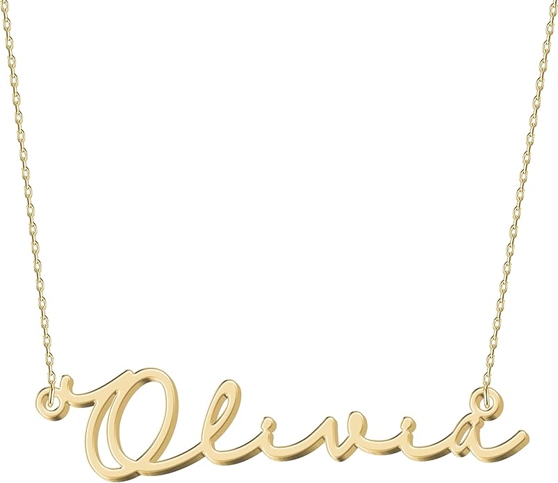 Personalized Name Necklace | Sterling Silver/Stainless Steel | 14 Fonts, 4 Colors, 5 Chains | Tarnish-Free, Handmade Gift for Women: Mom, Daughter, Sister | Ideal for Birthday, Mother's Day,Christmas