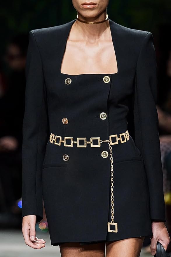 Women's Chain Belt Metal Waist Belt Chunky Belly Link Belt