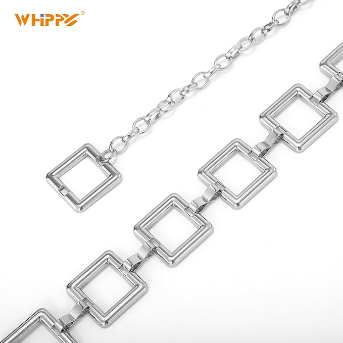 WHIPPY Metal Waist Chain Belt Women Adjustable Body Link Belts Ladies Fashion Chain for Jeans Dress