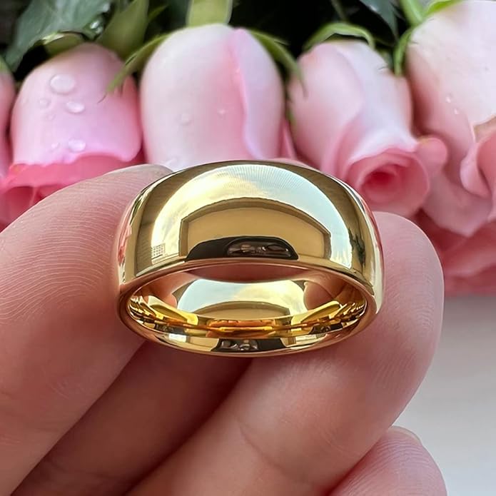 4mm 6mm 8mm 10mm Silver/Gold/White Tungsten Rings for Men Women Couple Fashion Jewelry Anniversary Engagement Wedding Bands Domed Polished I Love You Engraved Comfort Fit