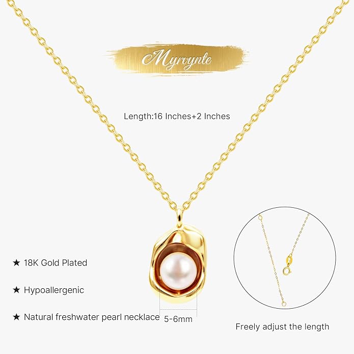 Pearl Necklaces for Women,Charm Choker Necklaces with Natural Freshwater Cultured Pearls,Dainty Pendants Necklaces Daily Wear or Fashion Gift for Women