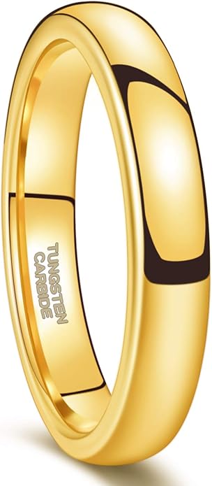 Greenpod 2mm 4mm 6mm Tungsten Wedding Bands Ring for Women Men Rose Gold/Silver/Gold/Black Polished Slim Engagement Promise Rings Comfort Fit Size 4-13