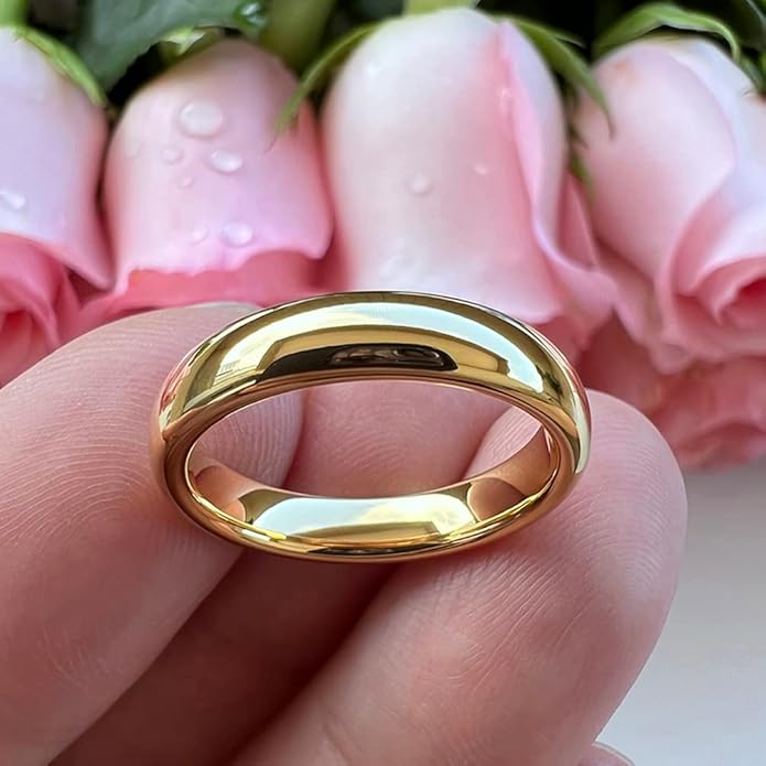 4mm 6mm 8mm 10mm Silver/Gold/White Tungsten Rings for Men Women Couple Fashion Jewelry Anniversary Engagement Wedding Bands Domed Polished I Love You Engraved Comfort Fit