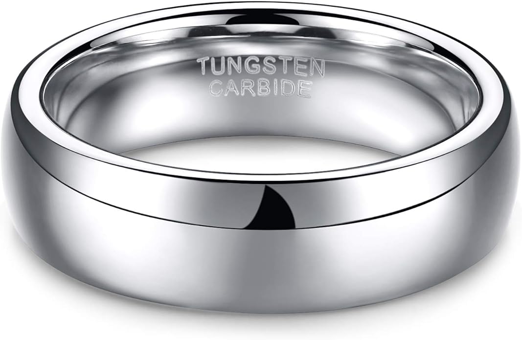 TRUMIUM 2mm 4mm 6mm 8mm Tungsten Wedding Band Ring for Men Women Gold/Rose Gold/Silver Domed High Polish Comfort Fit 4-15