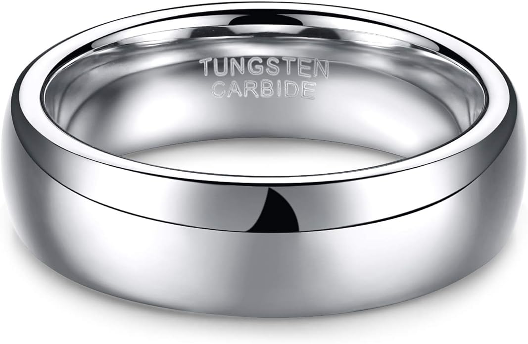 TRUMIUM 2mm 4mm 6mm 8mm Tungsten Wedding Band Ring for Men Women Gold/Rose Gold/Silver Domed High Polish Comfort Fit 4-15