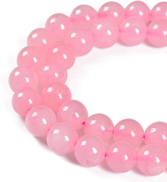 45pcs 8mm Natural Rose Quartz Gemstone Round Spacer Loose Stone Beads for Jewelry Making 15.5" 1 Strand (Rose Quartz, 8mm 45Beads)