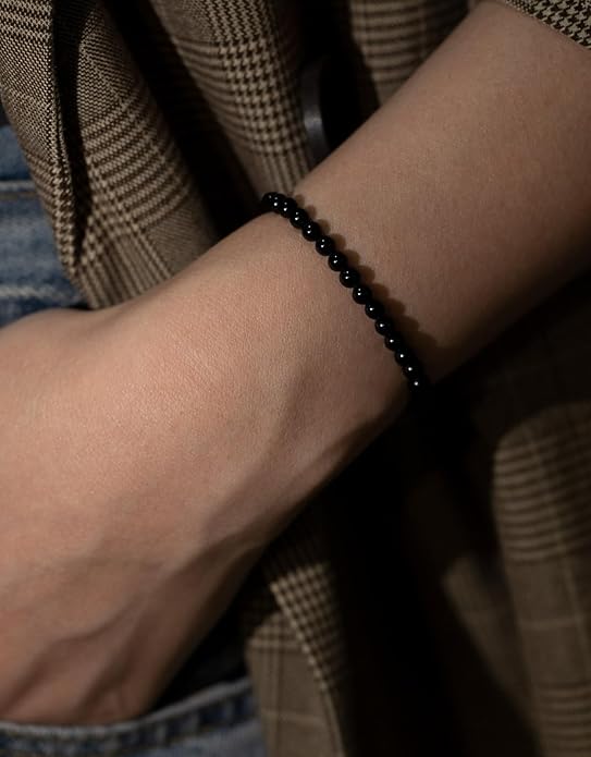 Handmade Natural Stone Beaded Stretch Bracelets,Healing Crystals Protection Bracelet,Spiritual Jewelry Gifts for Women & Men,Replacement Beads Included