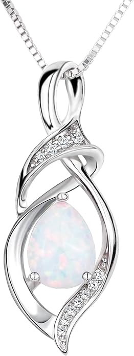 Birthstone Necklace for Women, Gemstone Sterling Silver Necklace for Girlfriend, Mom Birthday Gifts for Women, Gifts for Wife Anniversary, Christmas Gifts