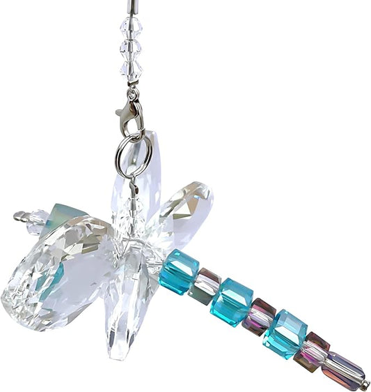 Dragonfly Gift - Crystal Dragonfly Charm - Rainbow Maker - Prism Suncatcher for Garden, Home, Car and Window Decor - Gifts for Mom and Grandma