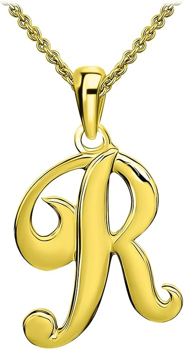 SEA OF ICE Letter Initial Necklace, Alphabet Letter Pendant Necklace, Sterling Silver, Gold, Rose Gold Necklace for Women, Elegant Initial Necklaces, Personalized Custom Women's Necklaces