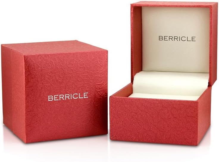 BERRICLE Sterling Silver CZ 3-Stone Solitaire Wedding Engagement Rings for Women, Cubic Zirconia Ring - Asscher, Cushion, Emerald, Pear, Round Cut - Canary Yellow, Green, Amethyst Purple Colors