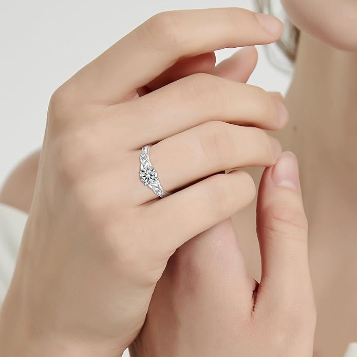 Vintage Celtic Knot Women's Engagement Ring Sets 925 Sterling Silver/14K Gold Plated Stackable Wedding Bands Rings AAAAA Cubic Zirconia Women Bridal Sets Wedding Ring Band Width 1.8mm Size 5-9