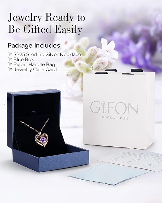 S925 Sterling Silver Necklace for Women, Wife Jewelry Rose Gold, Mom Birthday Valentines Mothers Day Gifts, Girlfriend Necklaces, Daughter Heart Jewel, Anniversary for Her