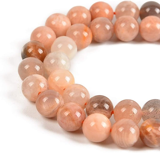 36pcs 10mm Natural Mixedcolor Sunstone Gemstone Round Spacer Loose Stone Beads for Jewelry Making 15.5" 1 Strand (Mixedcolor Sunstone, 10mm 36Beads)