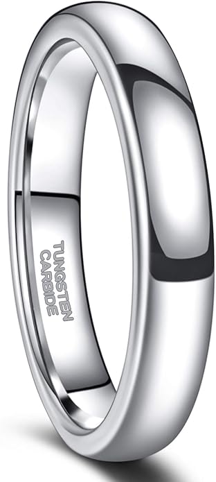 Greenpod 2mm 4mm 6mm Tungsten Wedding Bands Ring for Women Men Rose Gold/Silver/Gold/Black Polished Slim Engagement Promise Rings Comfort Fit Size 4-13