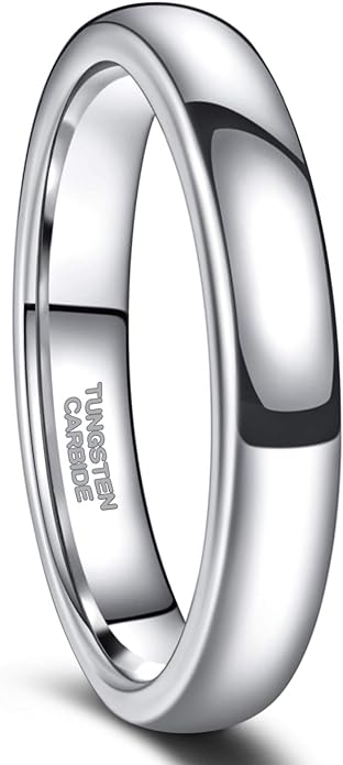 Greenpod 2mm 4mm 6mm Tungsten Wedding Bands Ring for Women Men Rose Gold/Silver/Gold/Black Polished Slim Engagement Promise Rings Comfort Fit Size 4-13