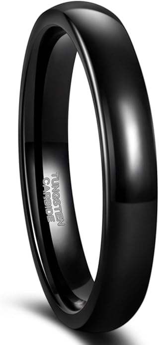 Greenpod 2mm 4mm 6mm Tungsten Wedding Bands Ring for Women Men Rose Gold/Silver/Gold/Black Polished Slim Engagement Promise Rings Comfort Fit Size 4-13