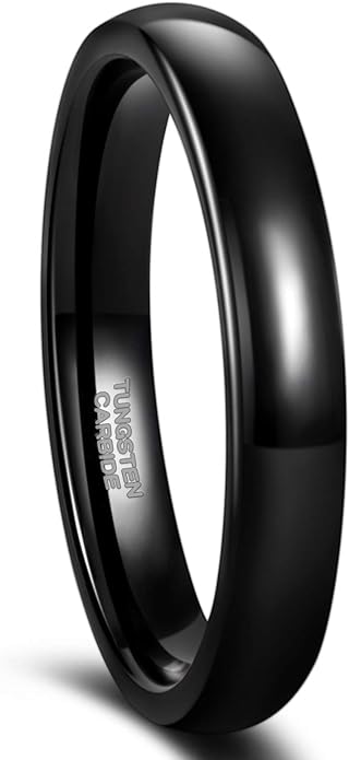 Greenpod 2mm 4mm 6mm Tungsten Wedding Bands Ring for Women Men Rose Gold/Silver/Gold/Black Polished Slim Engagement Promise Rings Comfort Fit Size 4-13