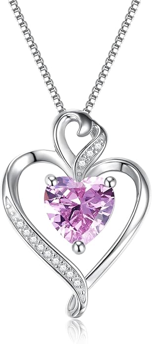 Heart Necklaces for Women 925 Sterling Silver Pendant Necklace Rose Gold Plated White Gold/14K Gold Plated Love Necklace for Her Girlfriend Wife Valentines Day Birthday Women Jewelry 18"+2"