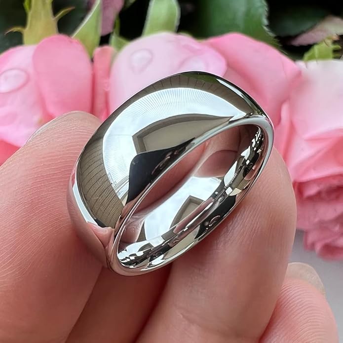 4mm 6mm 8mm 10mm Silver/Gold/White Tungsten Rings for Men Women Couple Fashion Jewelry Anniversary Engagement Wedding Bands Domed Polished I Love You Engraved Comfort Fit