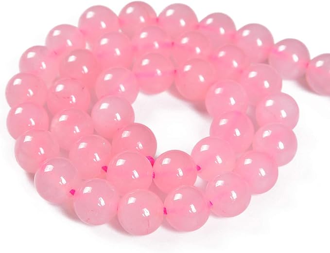 45pcs 8mm Natural Rose Quartz Gemstone Round Spacer Loose Stone Beads for Jewelry Making 15.5" 1 Strand (Rose Quartz, 8mm 45Beads)