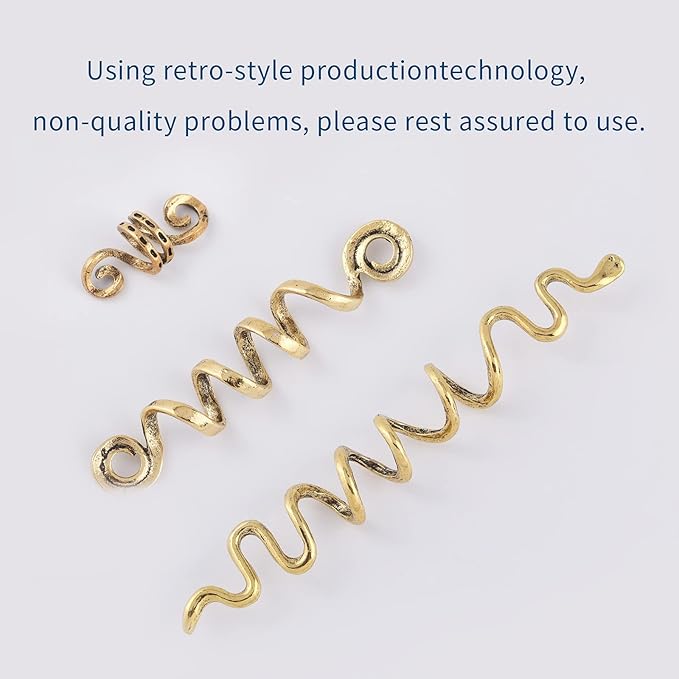 FRDTLUTHW 18Pcs Hair Accessories Loc Hair Jewelry for Women Braids, Dreadlock Beads Metal Hair Clips Decoration Gold(Multiple Styles)-style4