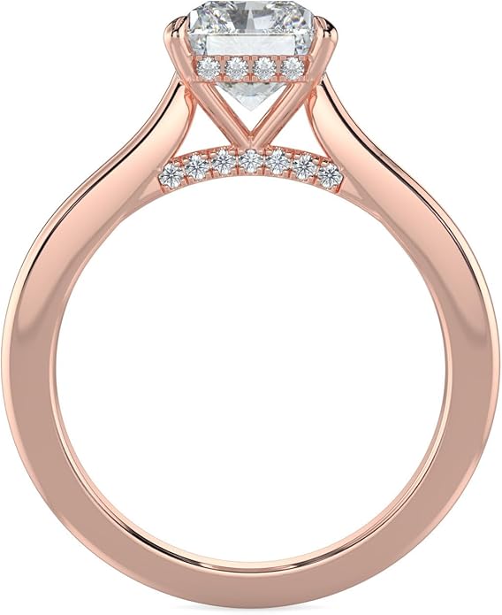 14K and 18K White Yellow and Rose Gold Lab Grown Diamond Solitaire Engagement Ring for Women, 4 Prong Rings for Wedding and Valentine Gift 1 to 2 Carat TW (Color E-F, Clarity VVS-VS)