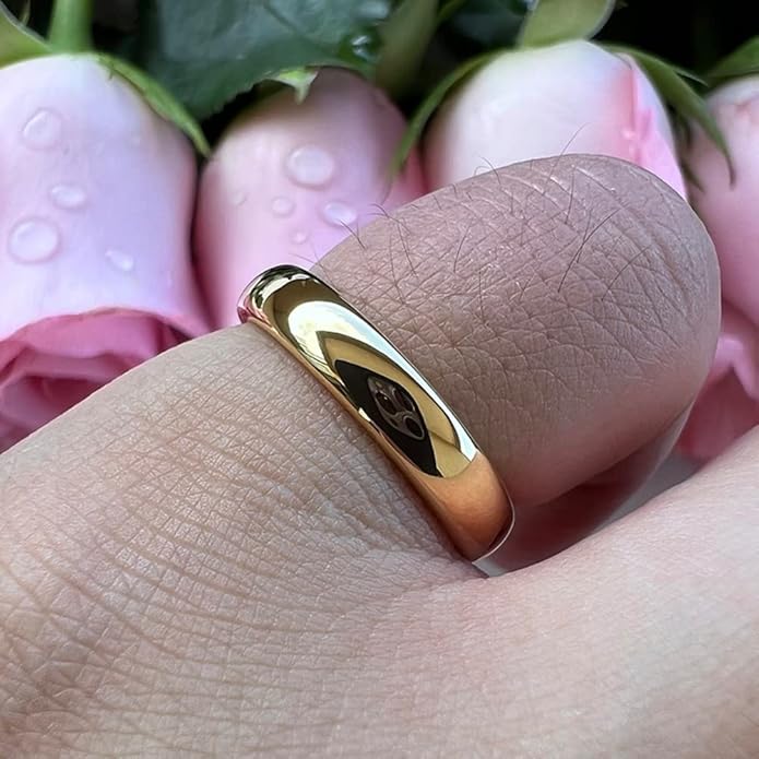 4mm 6mm 8mm 10mm Silver/Gold/White Tungsten Rings for Men Women Couple Fashion Jewelry Anniversary Engagement Wedding Bands Domed Polished I Love You Engraved Comfort Fit