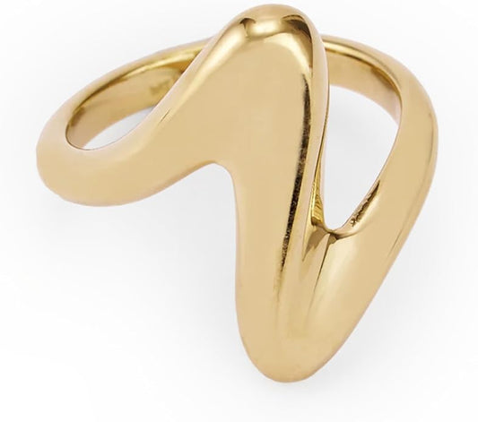 Hey Harper Gold Ring for Women - Gold Plated Stacking Waterproof & Sweatproof Jewerly Ring - Everday Non Tarnish Cute Fashion Circle Rings