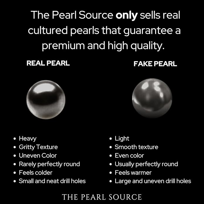 The Pearl Source Real Pearl Pendant for Women with Genuine AAA Quality Black Tahitian Cultured Pearl with Infinity Design