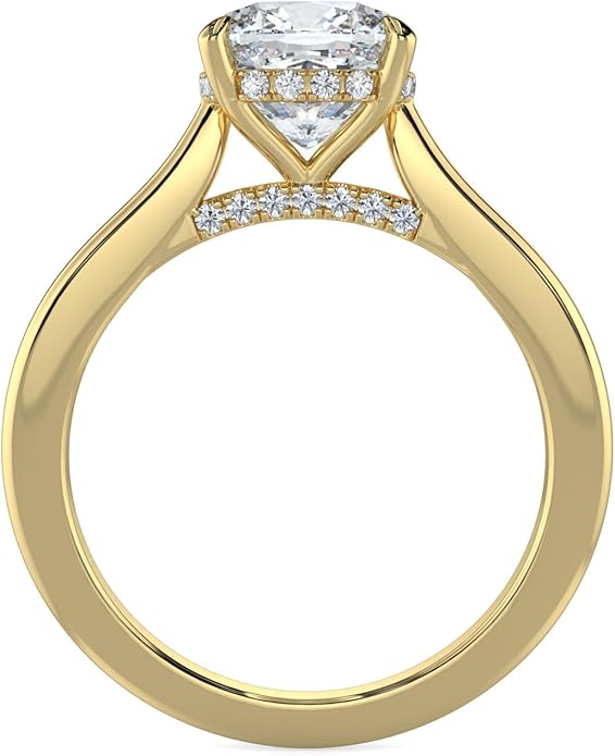 14K and 18K White Yellow and Rose Gold Lab Grown Diamond Solitaire Engagement Ring for Women, 4 Prong Rings for Wedding and Valentine Gift 1 to 2 Carat TW (Color E-F, Clarity VVS-VS)