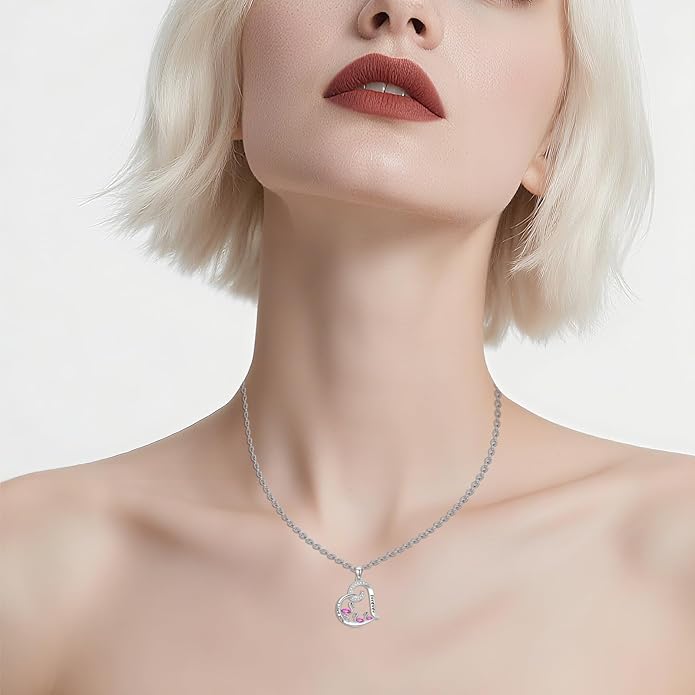 JUSTKIDSTOY Flamingo Necklace 925 Sterling Silver Animal Pendant with Cubic Zirconia Flamingo Bird Necklace Gifts for Women Wife Girlfriend