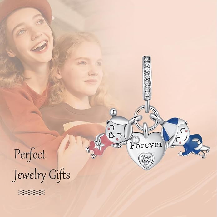 Annmors Charms for Bracelets Family Animal Safety Chains Nature Dangle for Women Bracelets & Necklace Pendant