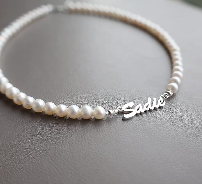 Personalized Name Necklace | Sterling Silver/Stainless Steel | 14 Fonts, 4 Colors, 5 Chains | Tarnish-Free, Handmade Gift for Women: Mom, Daughter, Sister | Ideal for Birthday, Mother's Day,Christmas