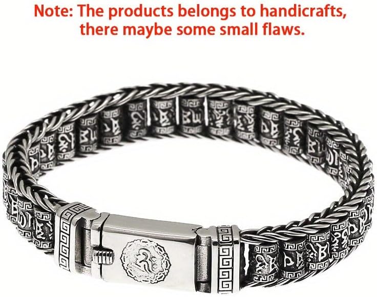 Glowave 925 Sterling Silver Feng Shui Bracelet, Fortune Protection Bangle, Simple Lucky Creative Fengshui Decor for Wealth and Happiness Amulet Bracelet for Men Women