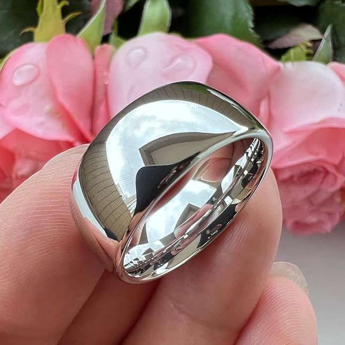 4mm 6mm 8mm 10mm Silver/Gold/White Tungsten Rings for Men Women Couple Fashion Jewelry Anniversary Engagement Wedding Bands Domed Polished I Love You Engraved Comfort Fit