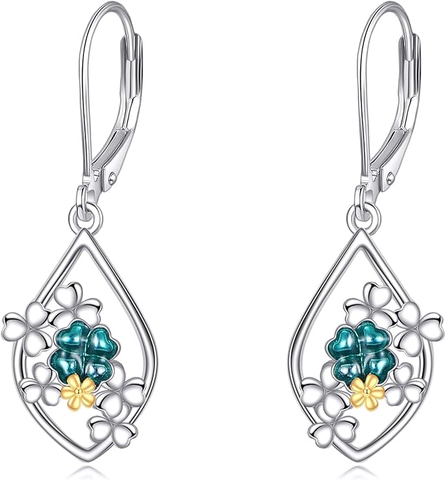 Scottish Thistle/Sunflower/Violet/Daffodil/Orchid Earrings Sterling Silver Flower Dangle Dangling Drop Boho Earrings Jewelry Gifts for Women