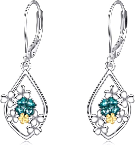 Scottish Thistle/Sunflower/Violet/Daffodil/Orchid Earrings Sterling Silver Flower Dangle Dangling Drop Boho Earrings Jewelry Gifts for Women