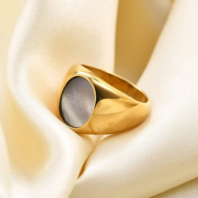 Stainless Steel Round Shape Classical Simple Plain Wedding Engagement Statement Pinky Band Signet Rings for Men Women Size 4-15