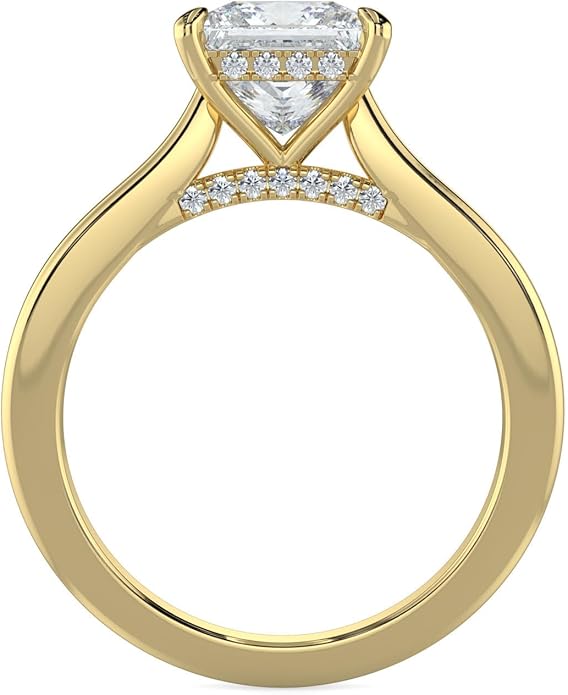 14K and 18K White Yellow and Rose Gold Lab Grown Diamond Solitaire Engagement Ring for Women, 4 Prong Rings for Wedding and Valentine Gift 1 to 2 Carat TW (Color E-F, Clarity VVS-VS)