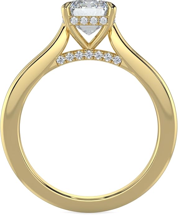 14K and 18K White Yellow and Rose Gold Lab Grown Diamond Solitaire Engagement Ring for Women, 4 Prong Rings for Wedding and Valentine Gift 1 to 2 Carat TW (Color E-F, Clarity VVS-VS)
