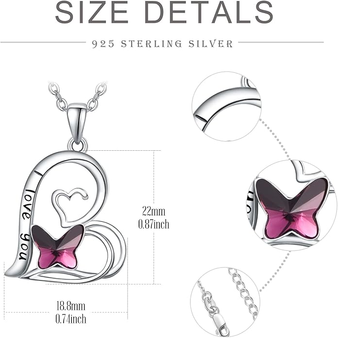 Palpitate Heart Necklaces for Women Forever Love Pendant Necklace Anniversary Valentine's Day Gifts for Lovers Wife Her Mom