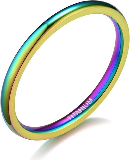 TIGRADE 2mm 4mm 6mm 8mm 10mm Titanium Ring Plain Dome High Polished Wedding Band Comfort Fit Size 3-15