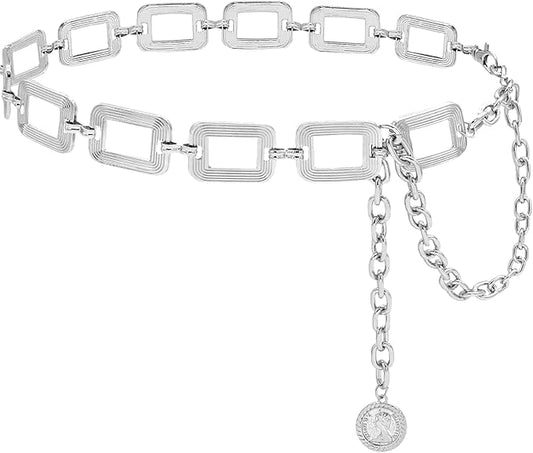 Women's Chain Belt Metal Waist Belt Chunky Belly Link Belt