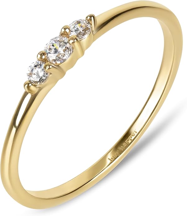 Hey Harper Gold Ring for Women - Gold Plated Stacking Waterproof & Sweatproof Jewerly Ring - Everday Non Tarnish Cute Fashion Circle Rings