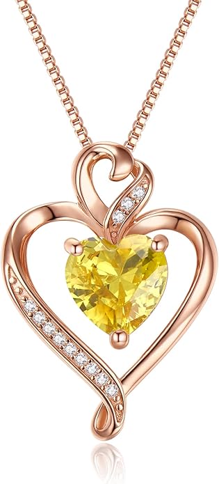 Heart Necklaces for Women 925 Sterling Silver Pendant Necklace Rose Gold Plated White Gold/14K Gold Plated Love Necklace for Her Girlfriend Wife Valentines Day Birthday Women Jewelry 18"+2"